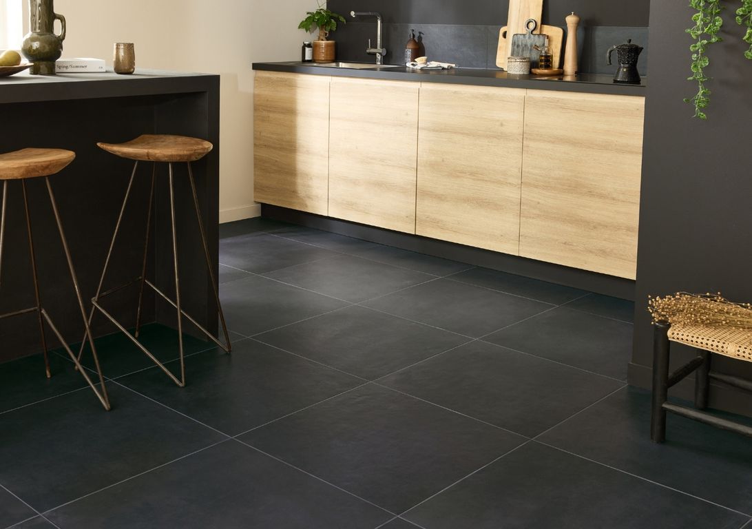 Carrelage EXTRA anthracite, aspect béton anthracite, dim 60.00 x 60.00 cm