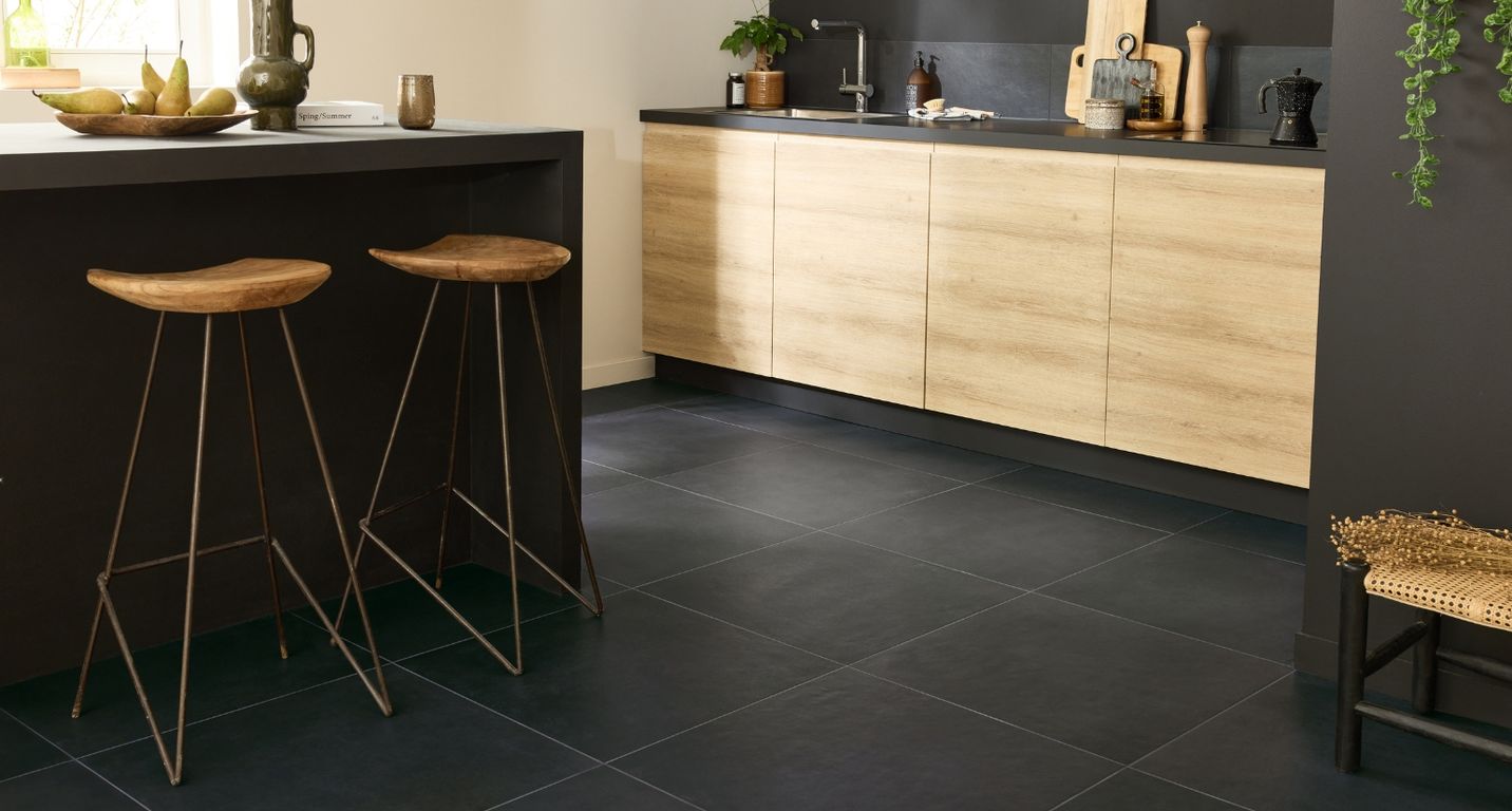 Carrelage EXTRA anthracite, aspect béton anthracite, dim 60.00 x 60.00 cm