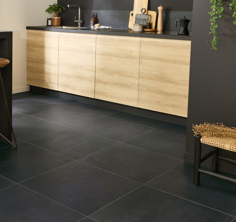 Carrelage EXTRA anthracite, aspect béton anthracite, dim 60.00 x 60.00 cm