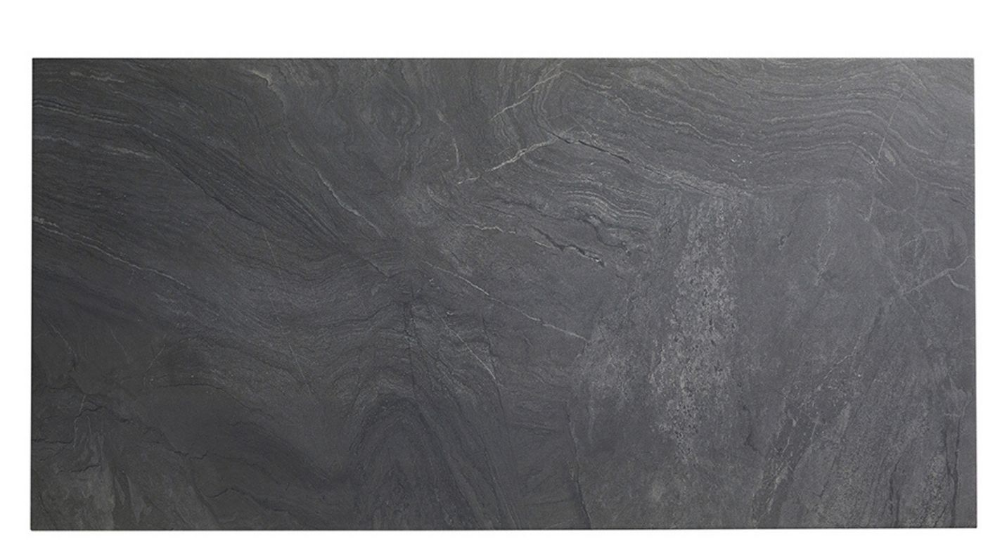Carrelage WAVE gris anthracite, aspect pierre noir, dim 46.00 x 91.00 cm