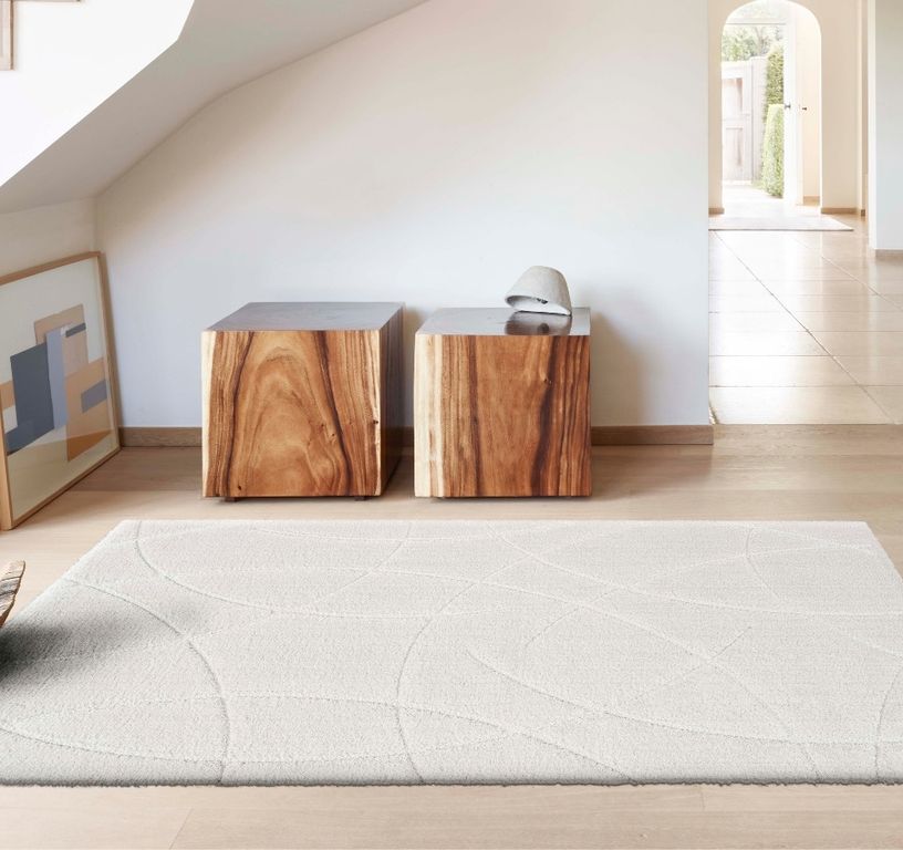 Tapis OXANE , géométrique  Ecru