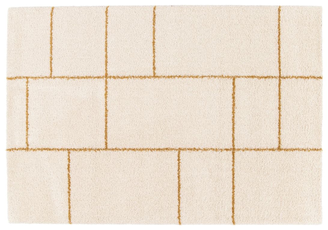 Tapis AVELINE , géométrique  Ecru / jaune