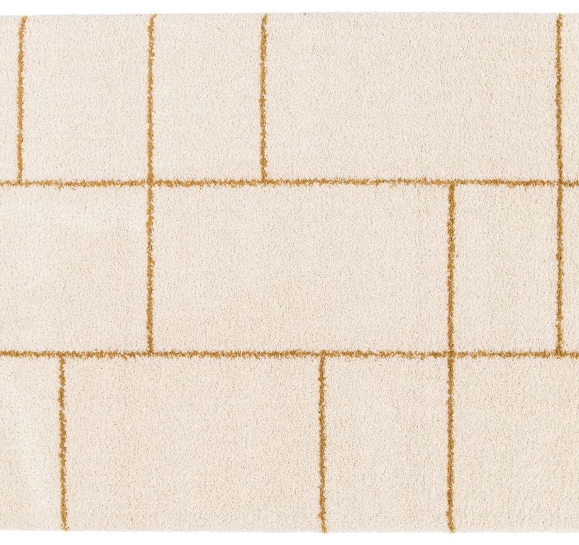 Tapis AVELINE , géométrique  Ecru / jaune