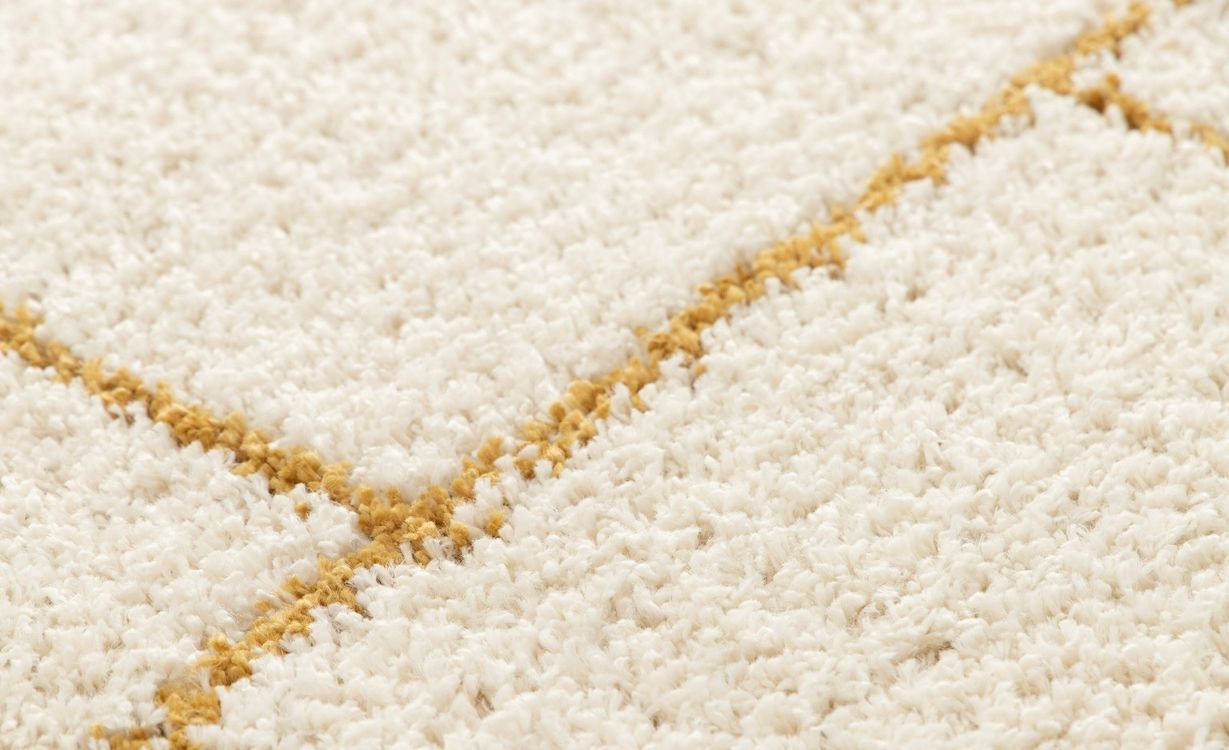 Tapis AVELINE , géométrique Ecru / jaune