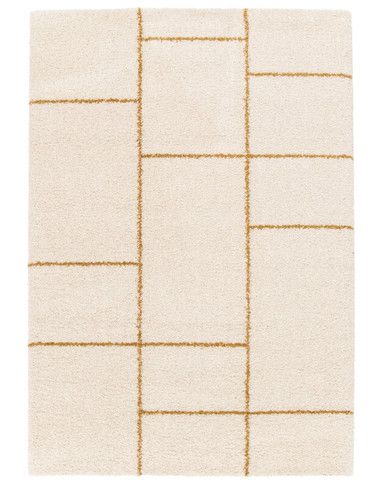 Tapis AVELINE , géométrique Ecru / jaune