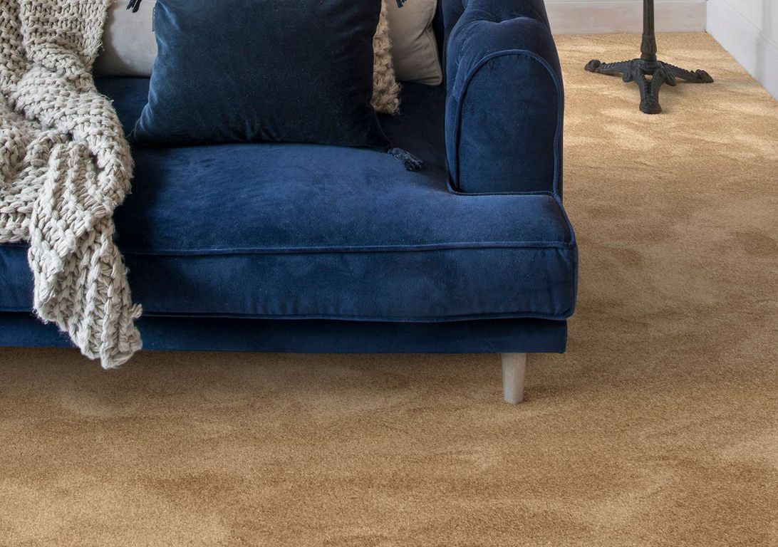 Moquette velours CARACAS 4M, col marron clair, rouleau 4.00 m