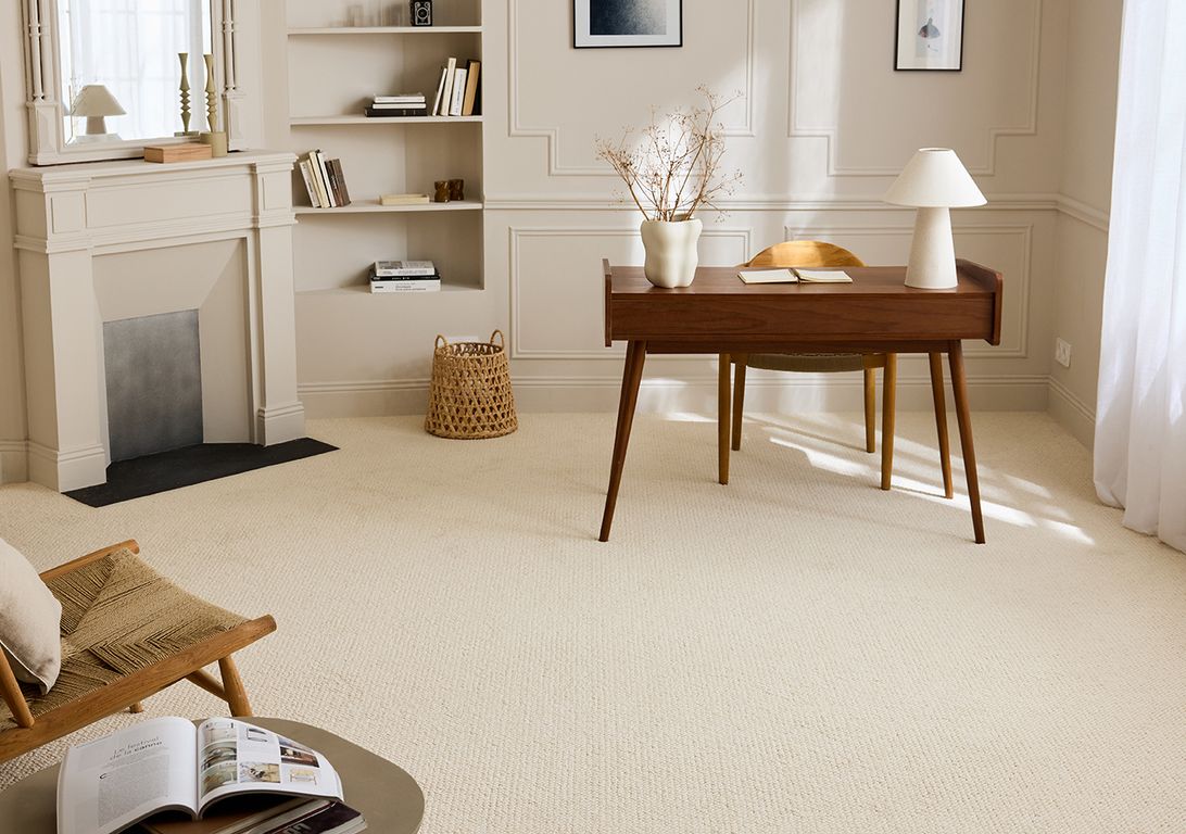 Moquette bouclée BLANCA, col Blanc, rouleau 4.00 m