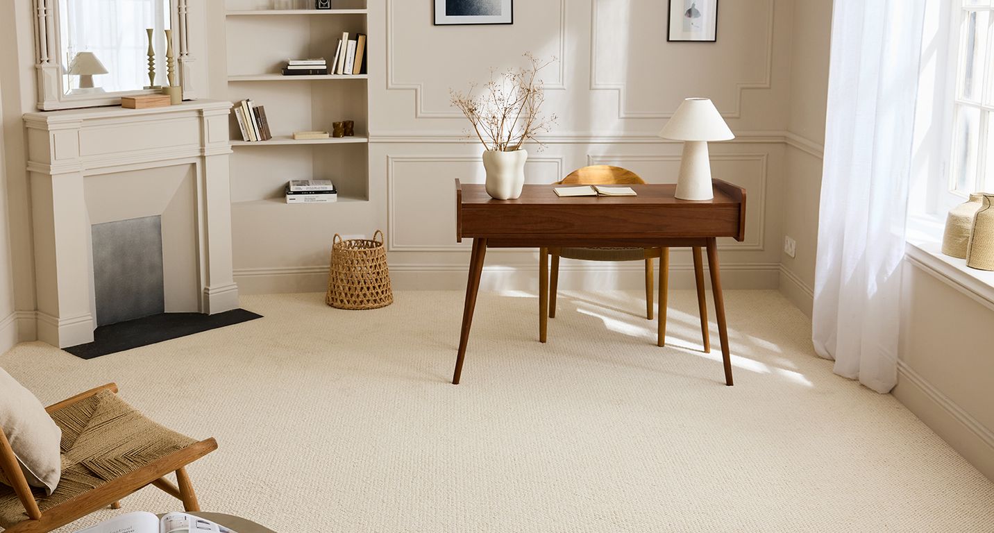 Moquette bouclée BLANCA, col Blanc, rouleau 4.00 m