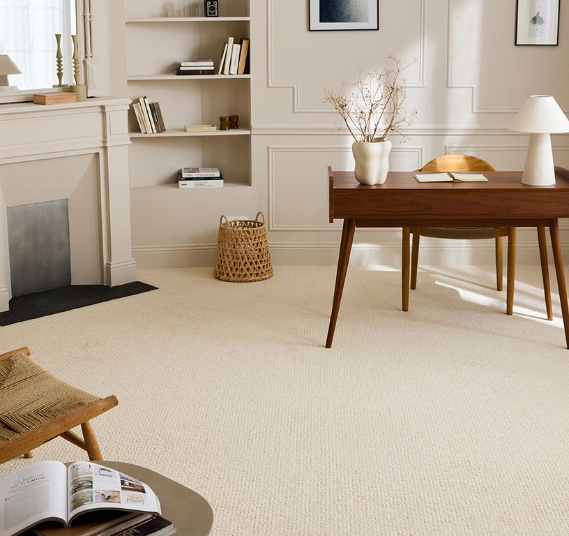 Moquette bouclée BLANCA, col Blanc, rouleau 4.00 m