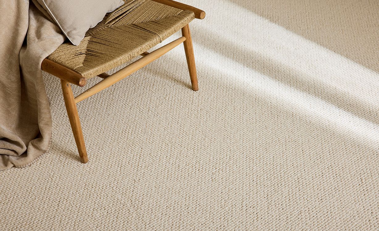 Moquette bouclée BLANCA, col Blanc, rouleau 4.00 m
