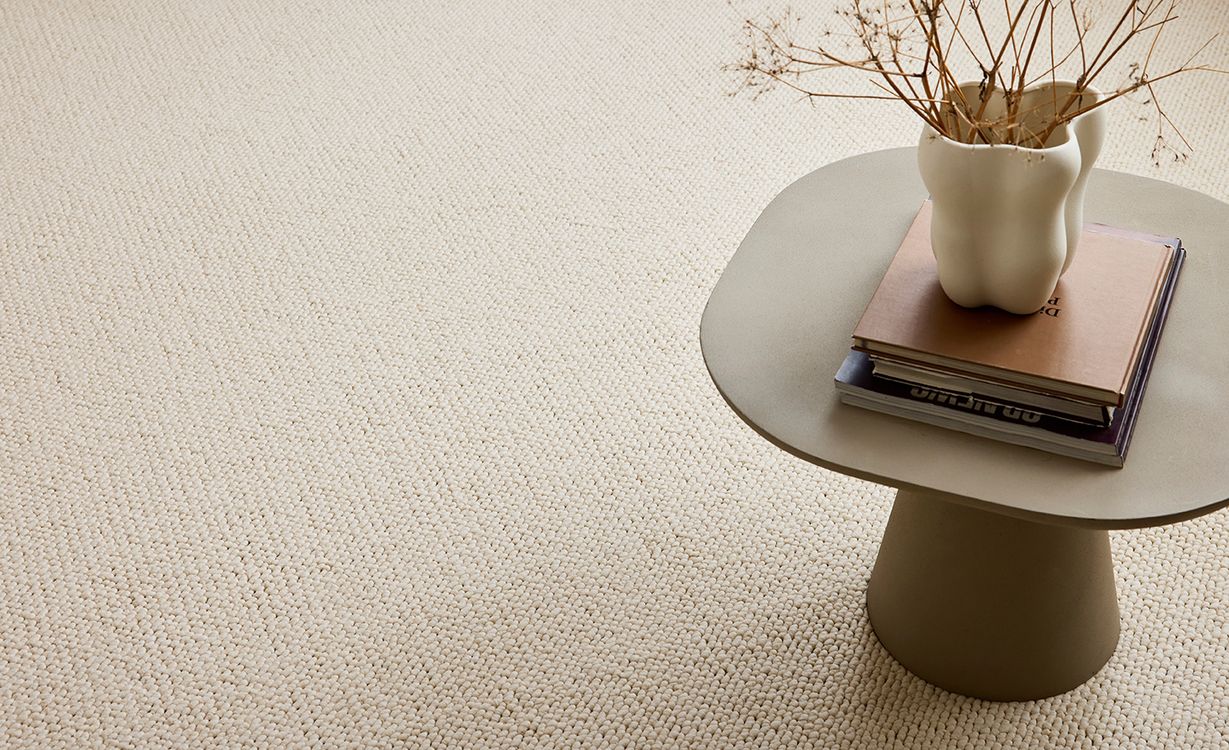 Moquette bouclée BLANCA, col Blanc, rouleau 4.00 m