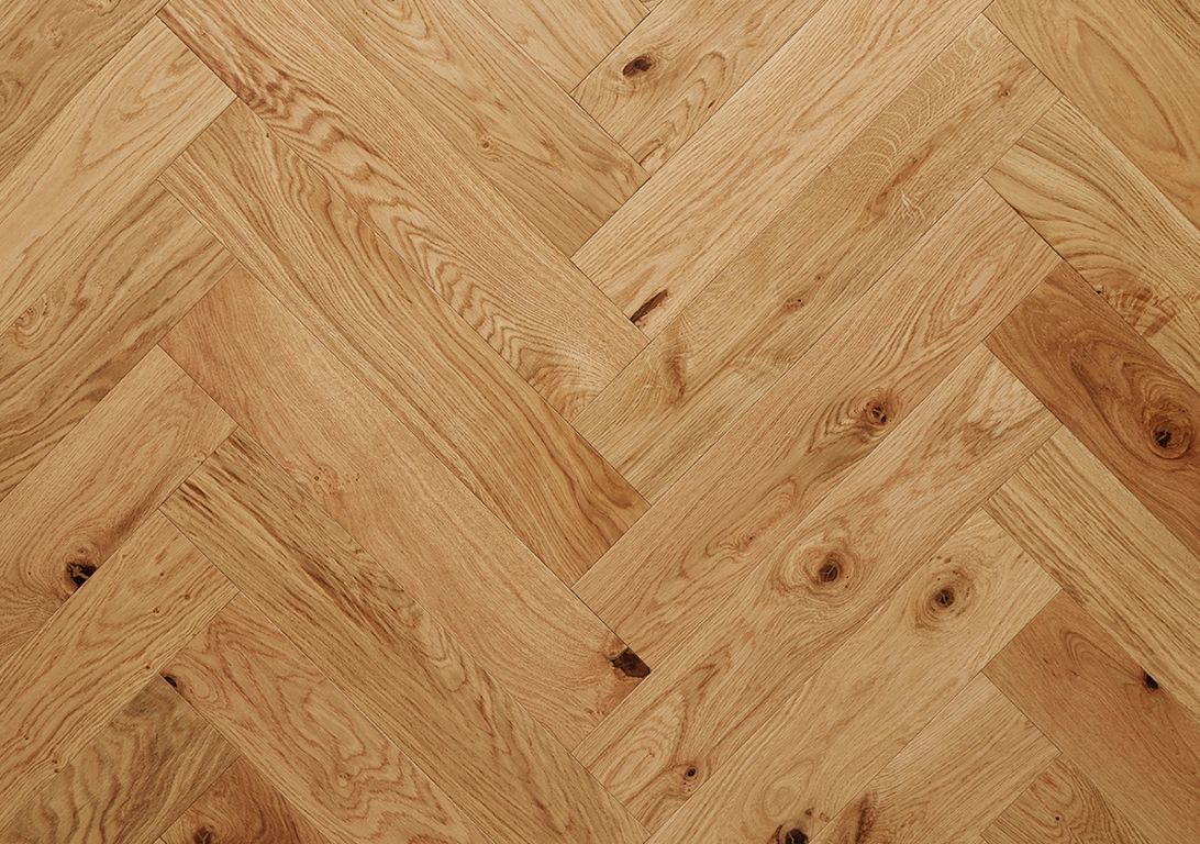 Parquet contrecollé BATON ROMPU CHALET 120 CHENE AUTHENTIQUE NEW, chêne naturel, verni, larg. 12.00 cm