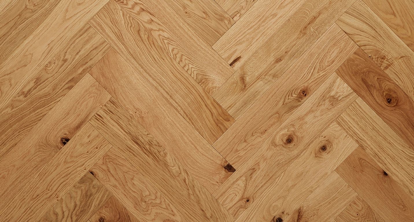 Parquet contrecollé BATON ROMPU CHALET 120 CHENE AUTHENTIQUE NEW, chêne naturel, verni, larg. 12.00 cm
