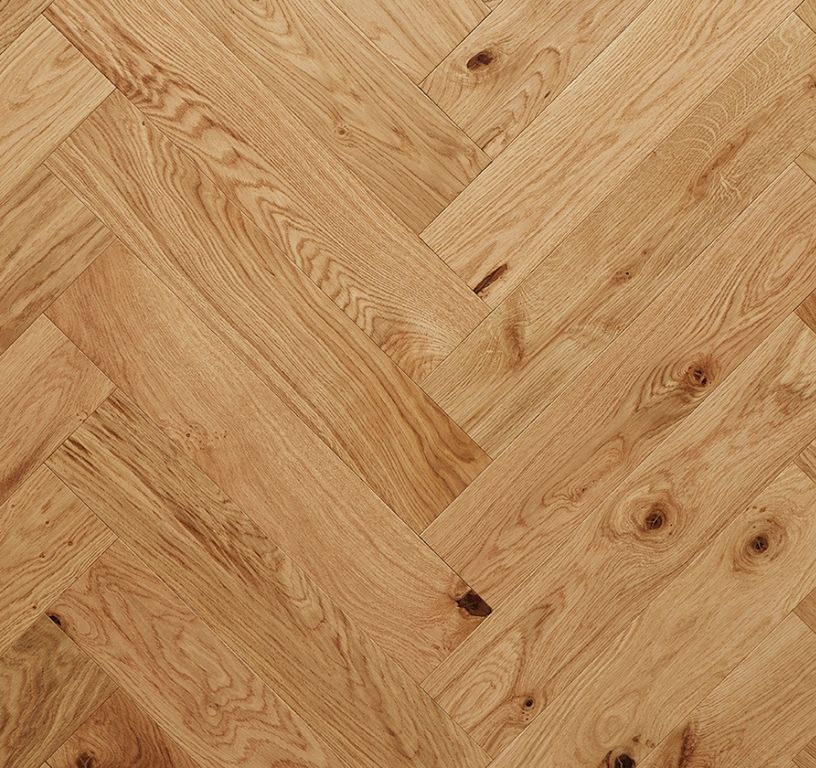 Parquet contrecollé BATON ROMPU CHALET 120 CHENE AUTHENTIQUE NEW, chêne naturel, verni, larg. 12.00 cm
