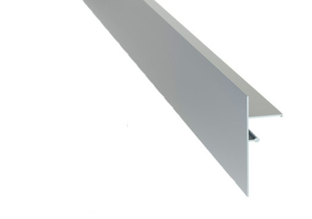Profilé de finition Profile de Finition Clipsable 10 cm Profilé de Finition Clipsable 10 cm Gris Aluminium, aluminium, décor Aluminium , l.10.00 x L. 240.00 cm