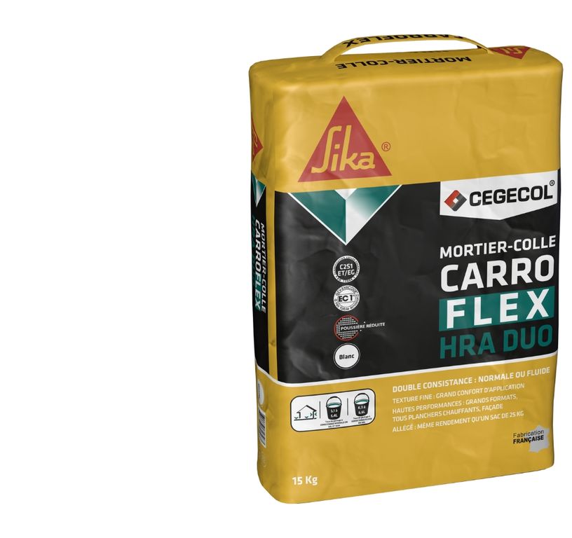 Mortier-colle  Carroflex HRA DUO 15kg, pour sols Carrelage, Consommation de 0.9 à 4.8kg /m², 15.00 kg