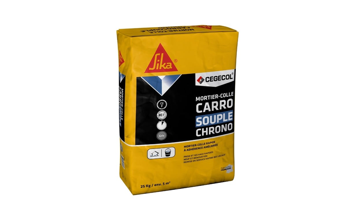 Mortier-colle  Carrosouple chrono 25kg, pour sols Accessoire Carrelage, , 25.00 kg