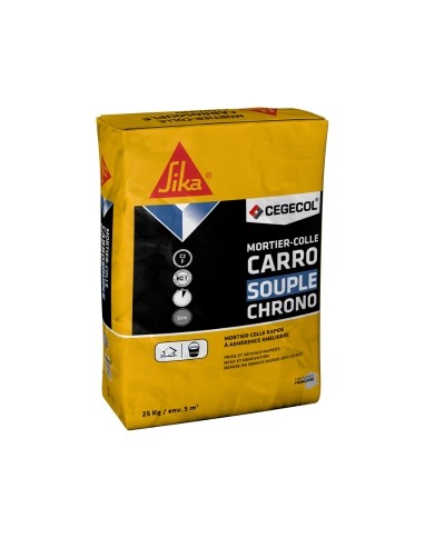 Mortier-colle  Carrosouple chrono 25kg, pour sols Accessoire Carrelage, , 25.00 kg