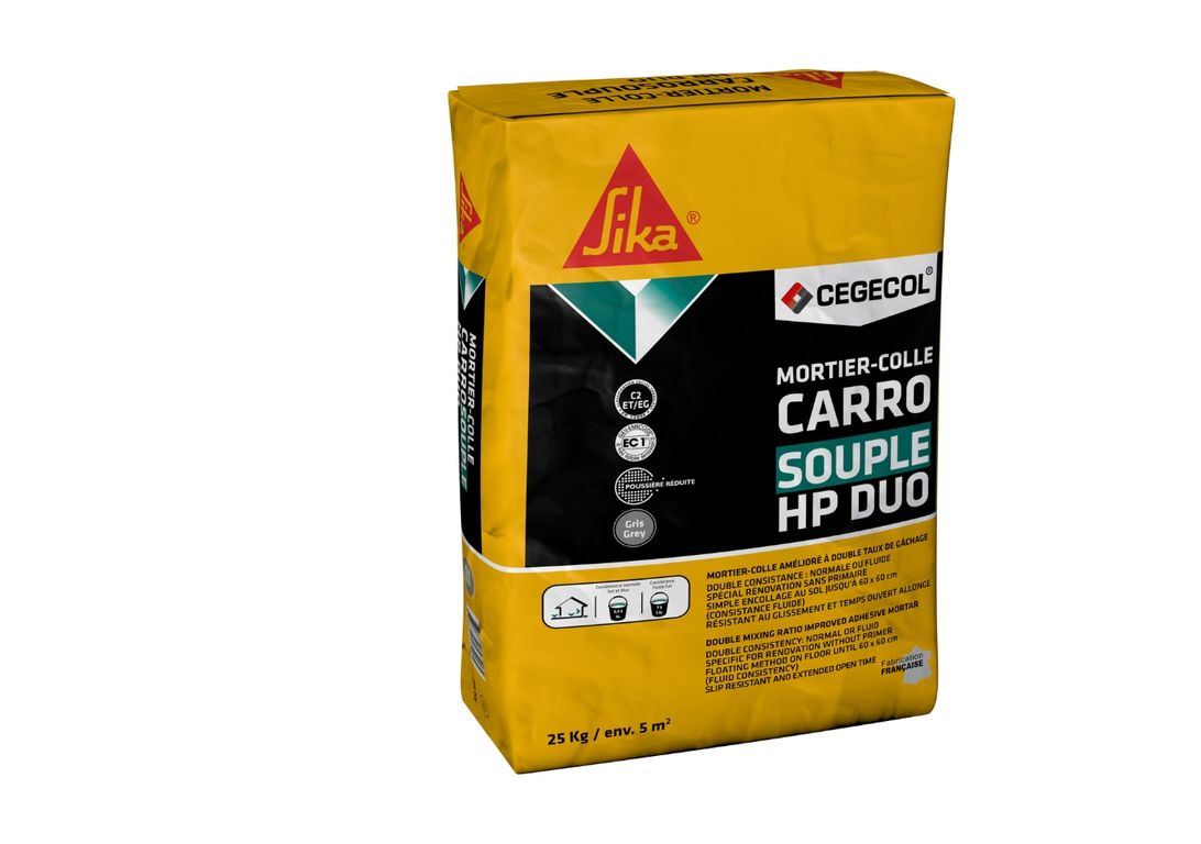 Mortier-colle  Carrosouple HP DUO 25 kg, pour sols Carrelage, consommation de 1,5 à 7 kg /m², 25.00 kg