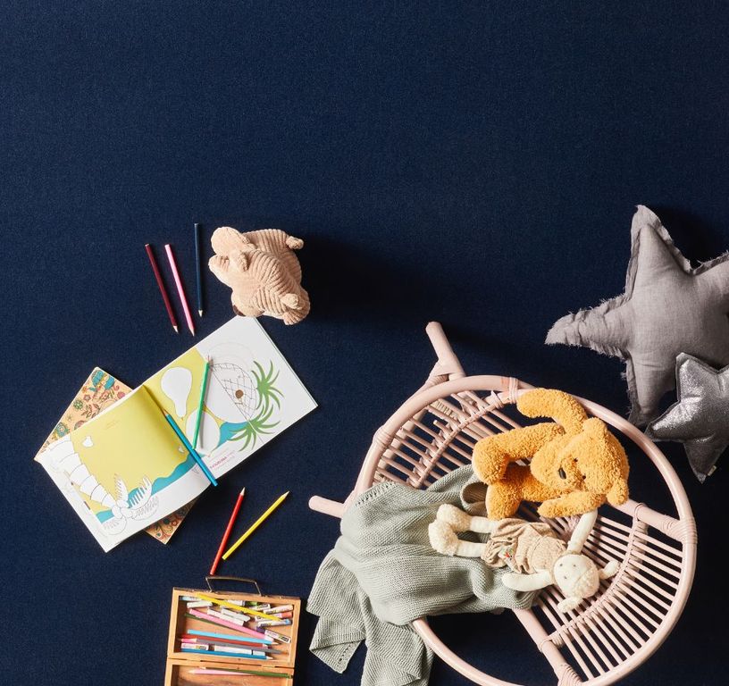 Moquette velours MONTSEGUR, col bleu nuit, rouleau 4.00 m