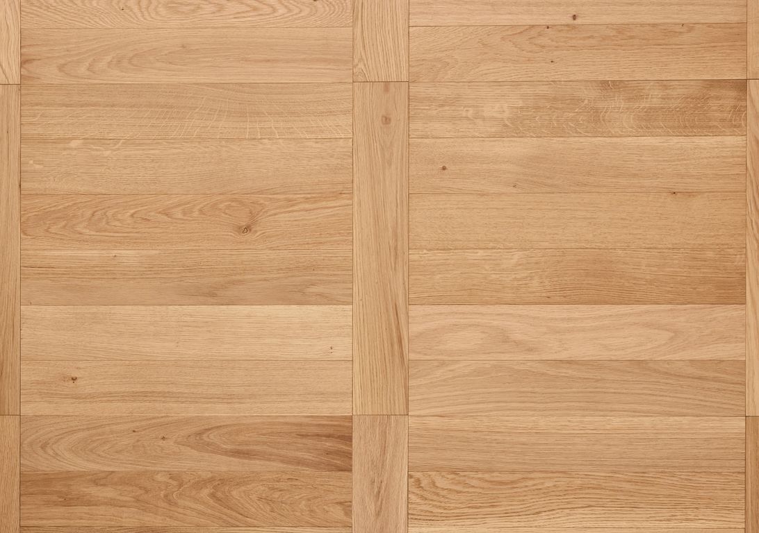 Parquet contrecollé MODULO BATON ROMPU 90 CHENE AUTHENTIQUE, chêne marron clair, verni, larg. 9.00 cm