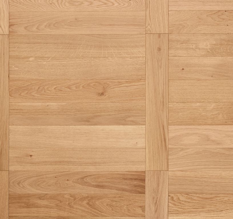 Parquet contrecollé MODULO BATON ROMPU 90 CHENE AUTHENTIQUE, chêne marron clair, verni, larg. 9.00 cm