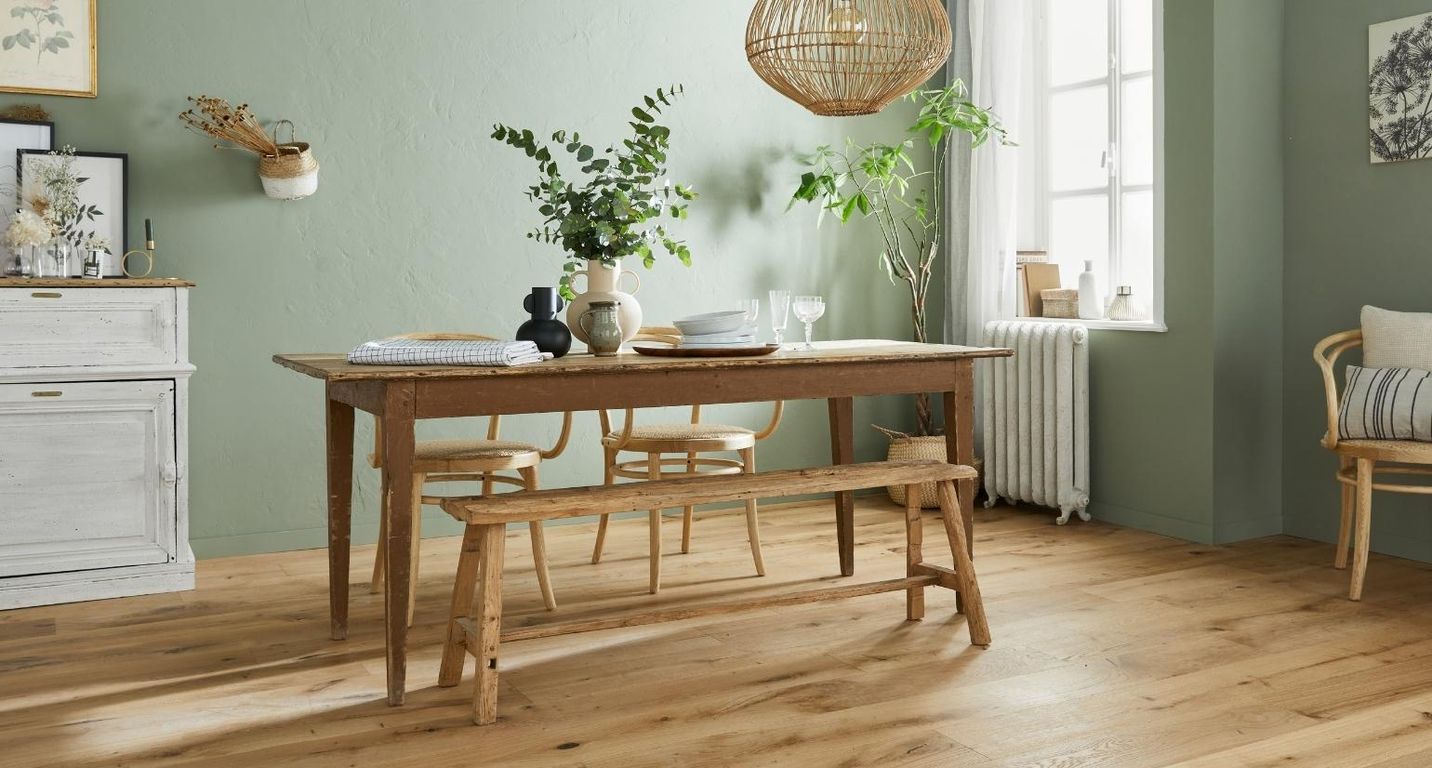 Parquet contrecollé CHALET 190 CHENE AUTHENTIQUE NEW, chêne naturel, verni, larg. 19.00 cm