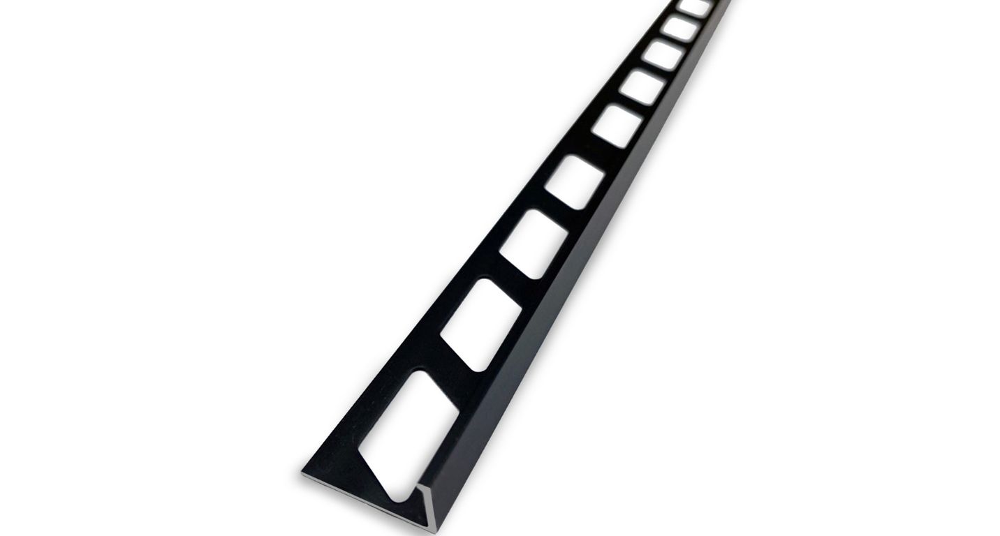 Profilé d'arrêt Arrêt de cornière 8mm  , aluminium, décor noir mat, l.0.02 x L. 250.00 cm