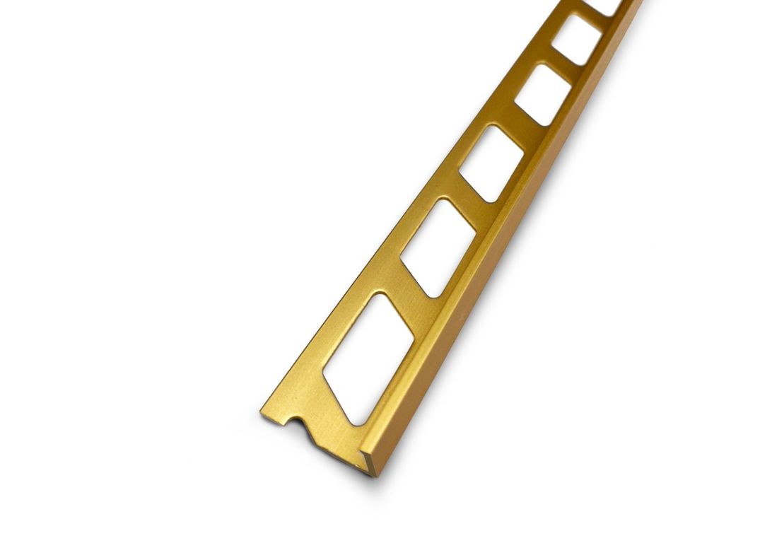 Profilé d'arrêt Arrêt de cornière 8mm  , aluminium, décor or, l.0.02 x L. 250.00 cm