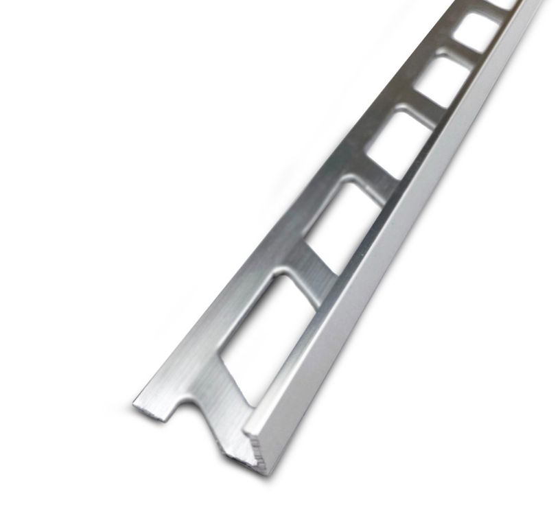 Profilé d'arrêt Arrêt de cornière 8mm  , aluminium, décor aluminium brillant, l.0.02 x L. 250.00 cm