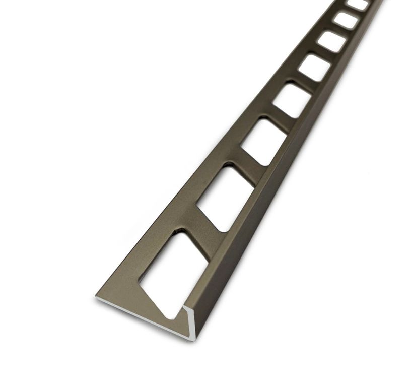 Profilé d'arrêt Arrêt de cornière 10mm  , aluminium, décor titium, l.0.02 x L. 250.00 cm