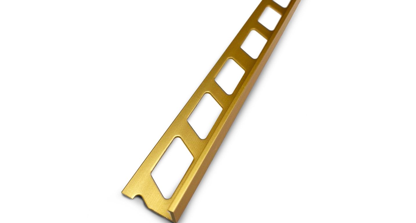 Profilé d'arrêt Arrêt de cornière 10mm  , aluminium, décor or, l.0.02 x L. 250.00 cm