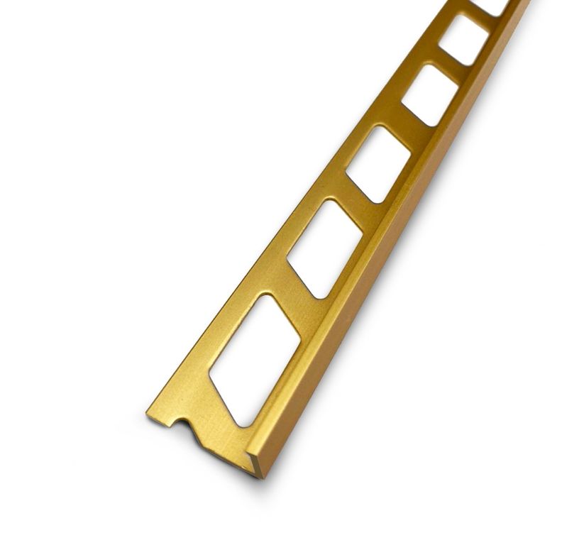Profilé d'arrêt Arrêt de cornière 10mm  , aluminium, décor or, l.0.02 x L. 250.00 cm