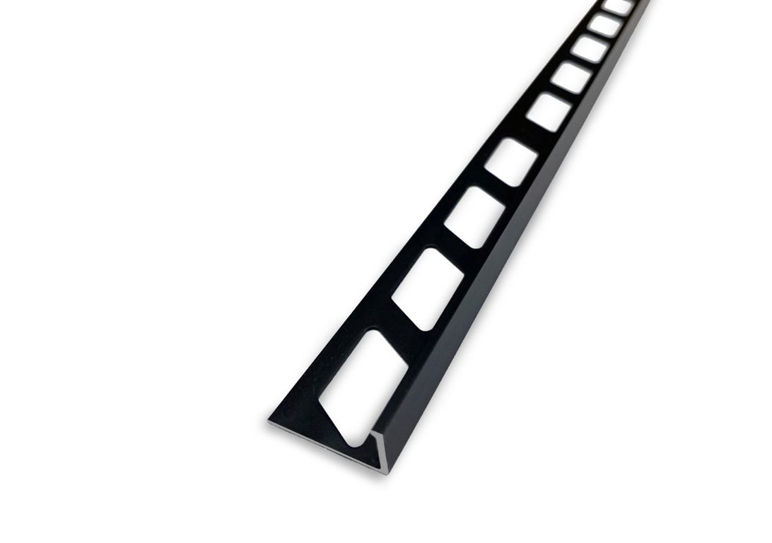 Profilé d'arrêt Arrêt de cornière 12,5mm  , aluminium, décor noir mat, l.0.02 x L. 250.00 cm