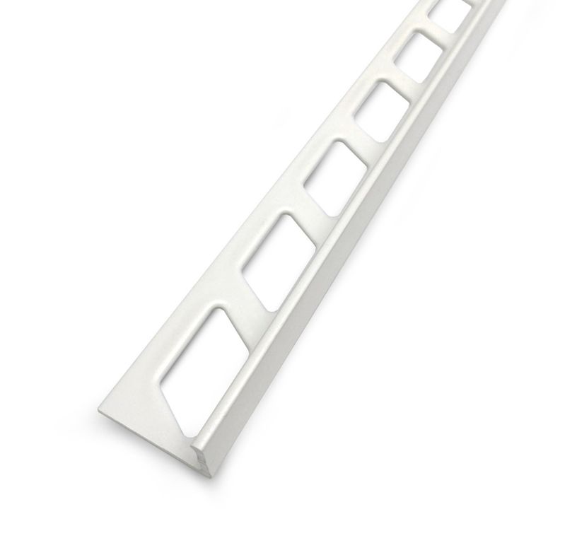 Profilé d'arrêt Arrêt de cornière 12,5mm  , aluminium, décor blanc laqué, l.0.02 x L. 250.00 cm