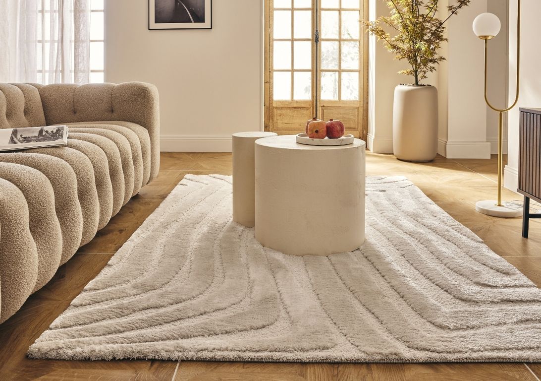 Tapis KASAI , rayure  Beige