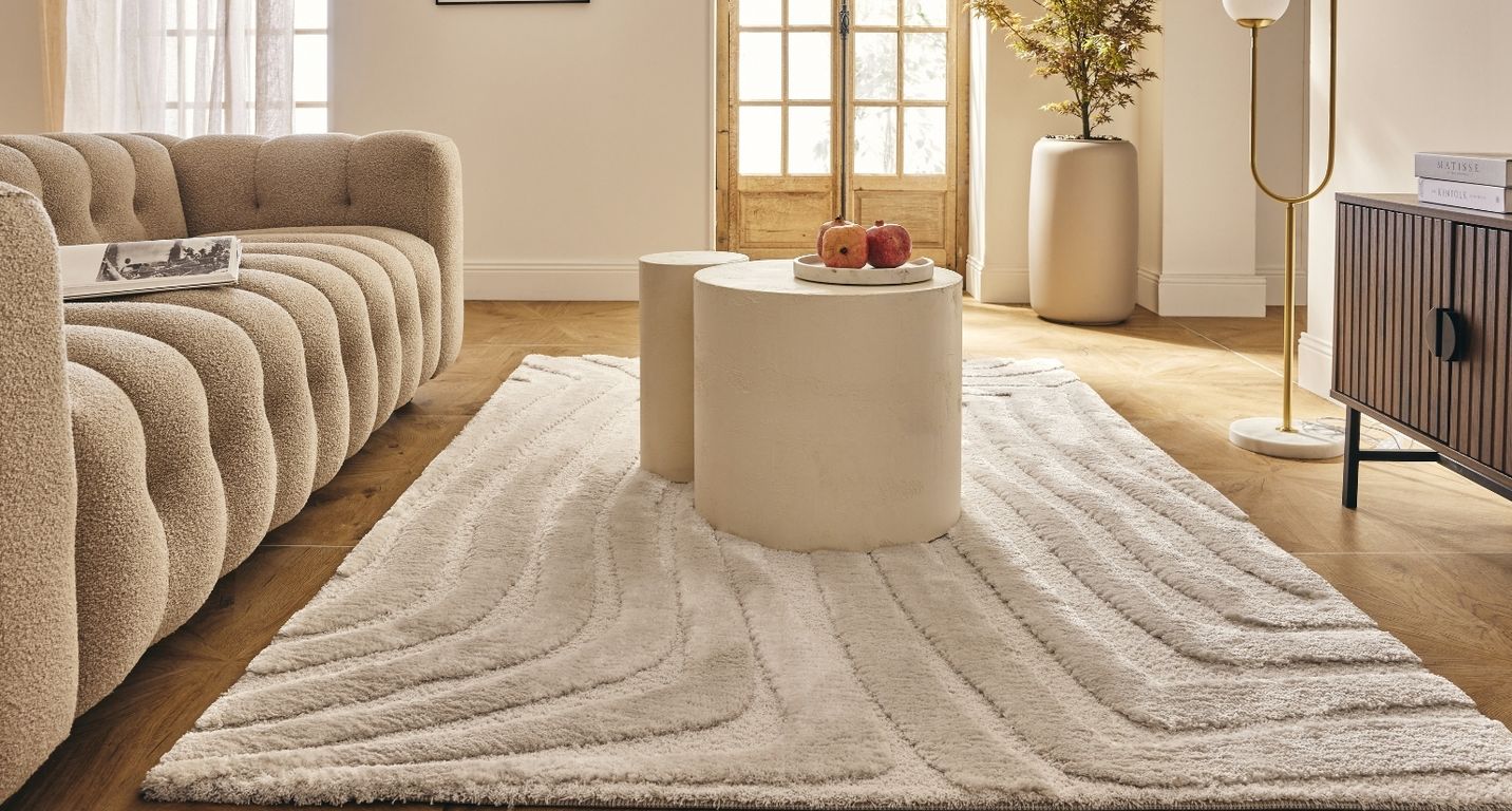 Tapis KASAI , rayure  Beige