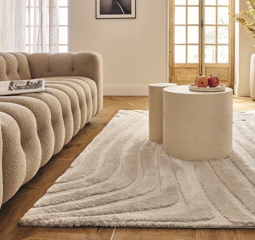 Tapis KASAI , rayure  Beige