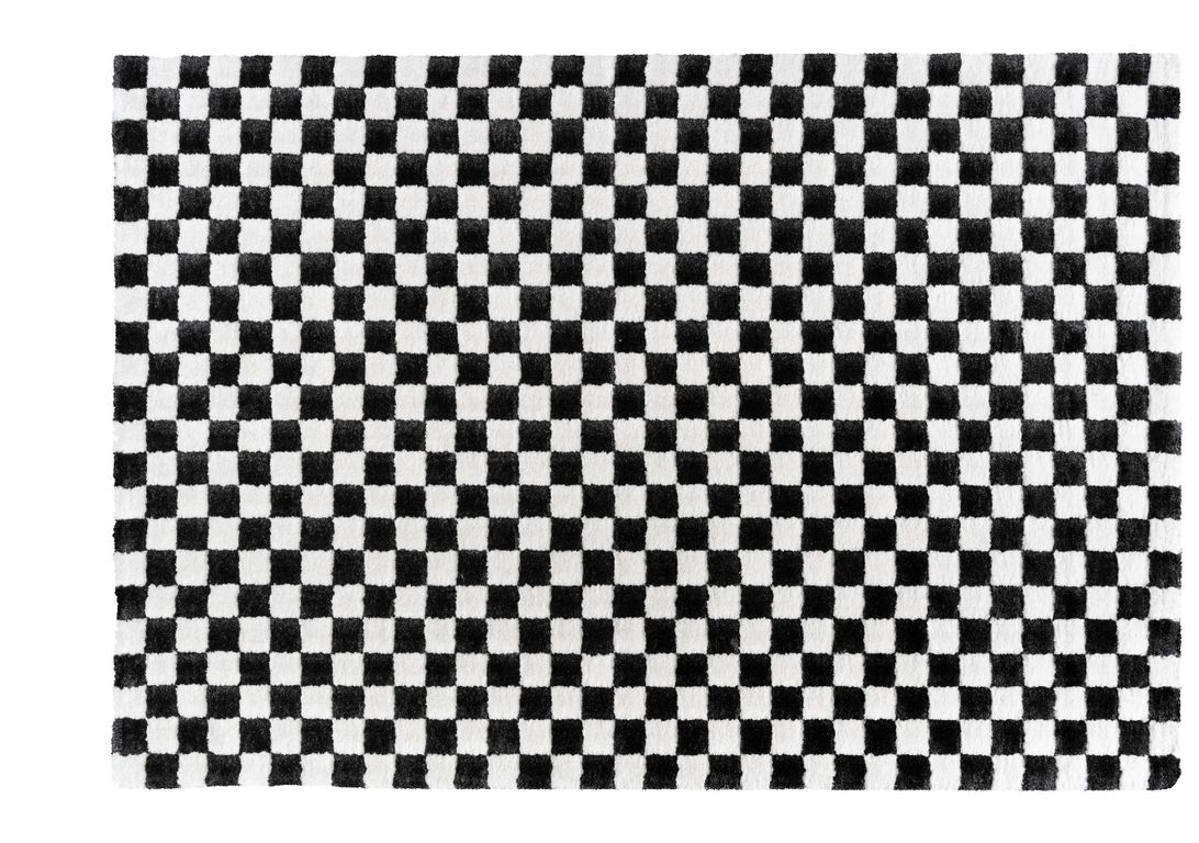 Tapis LOUISE , damier  Noir et blanc