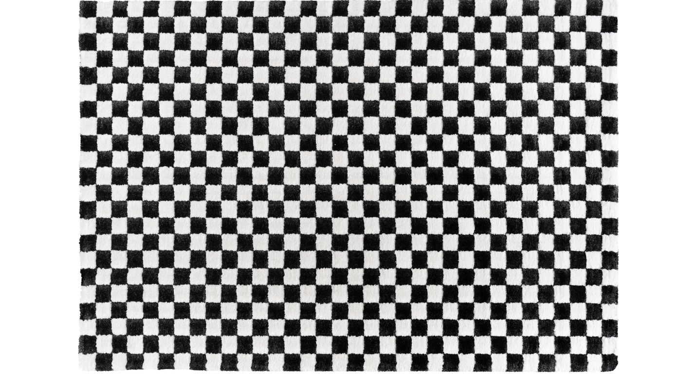 Tapis LOUISE , damier  Noir et blanc