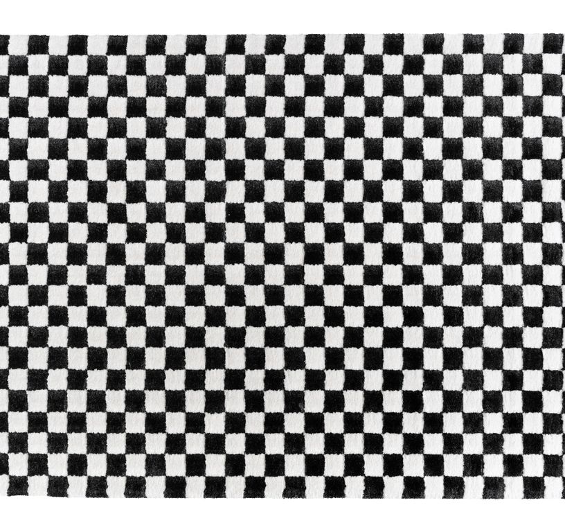 Tapis LOUISE , damier  Noir et blanc