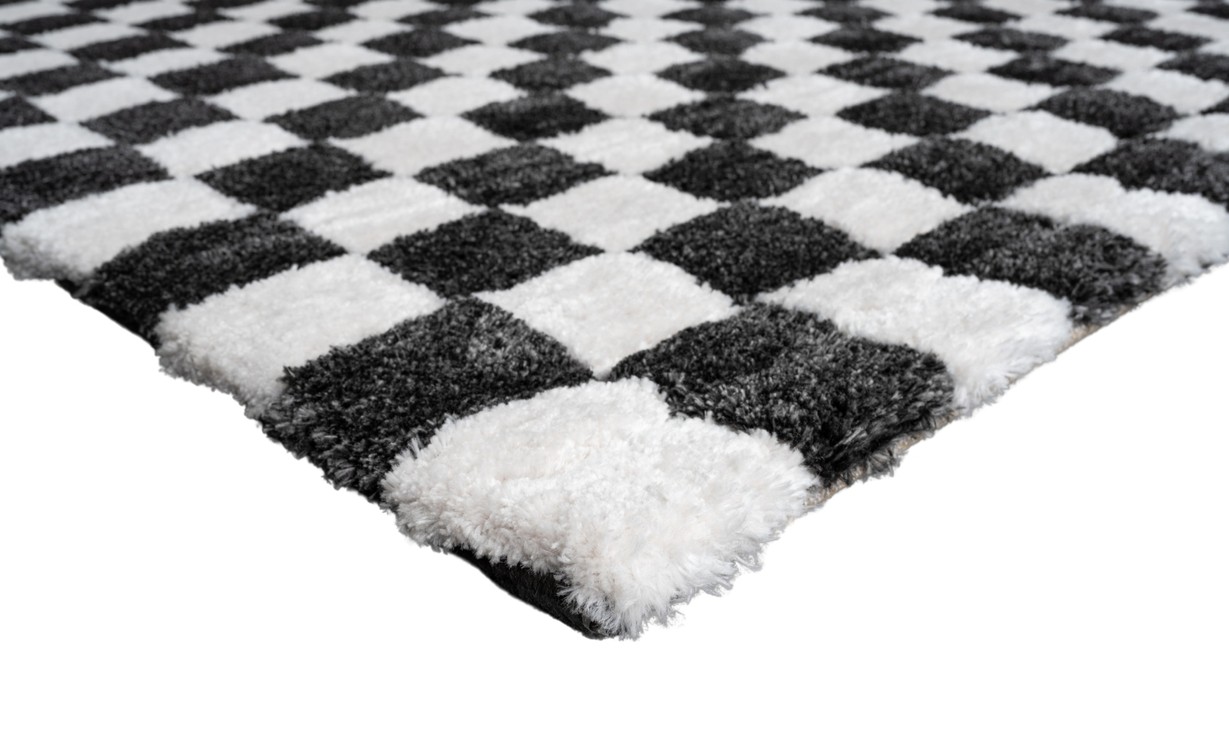 Tapis LOUISE , carreau Noir et blanc