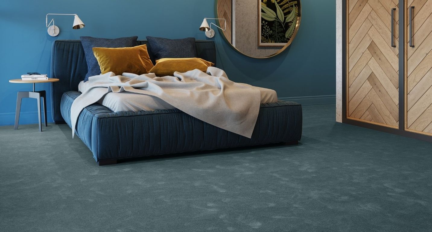 Moquette velours OBSESSION, col bleu, rouleau 4.00 m