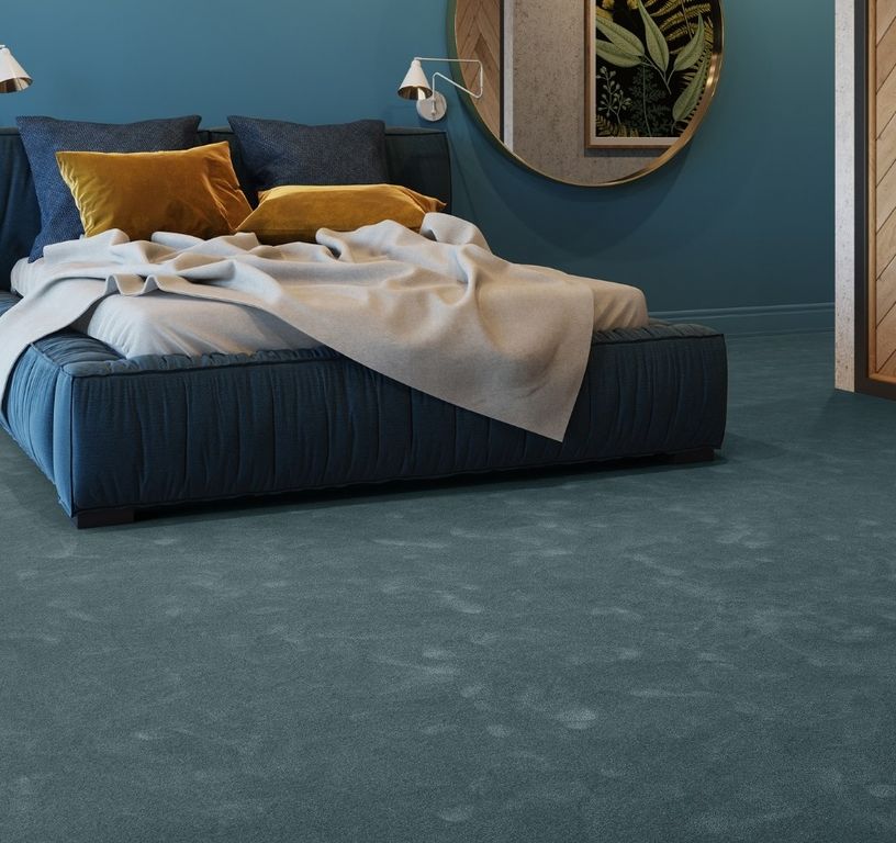 Moquette velours OBSESSION, col bleu, rouleau 4.00 m