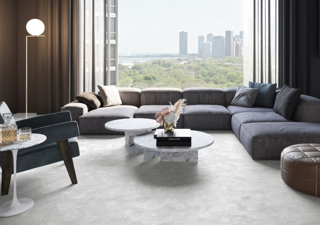 Moquette velours OBSESSION, col gris, rouleau 4.00 m