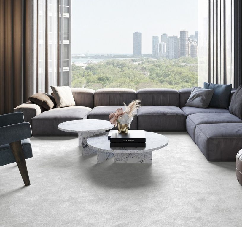 Moquette velours OBSESSION, col gris, rouleau 4.00 m