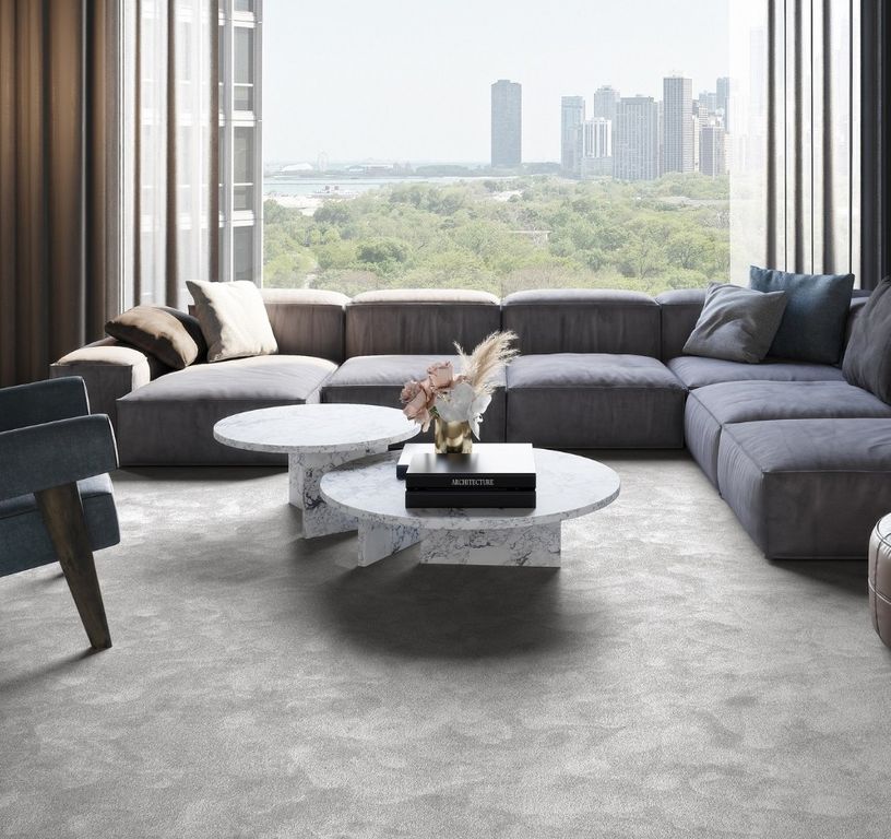 Moquette velours OBSESSION, col gris nuage, rouleau 4.00 m