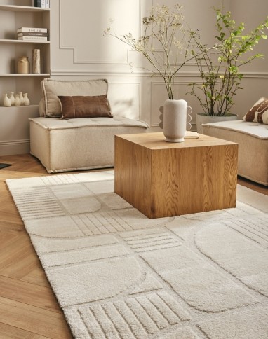 Tapis GROUND  , géométrique Beige