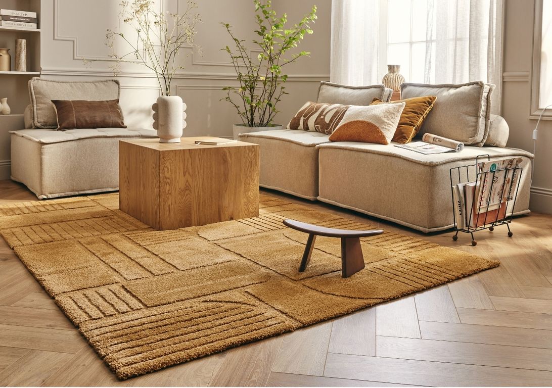 Tapis GROUND  , géométrique  Curry