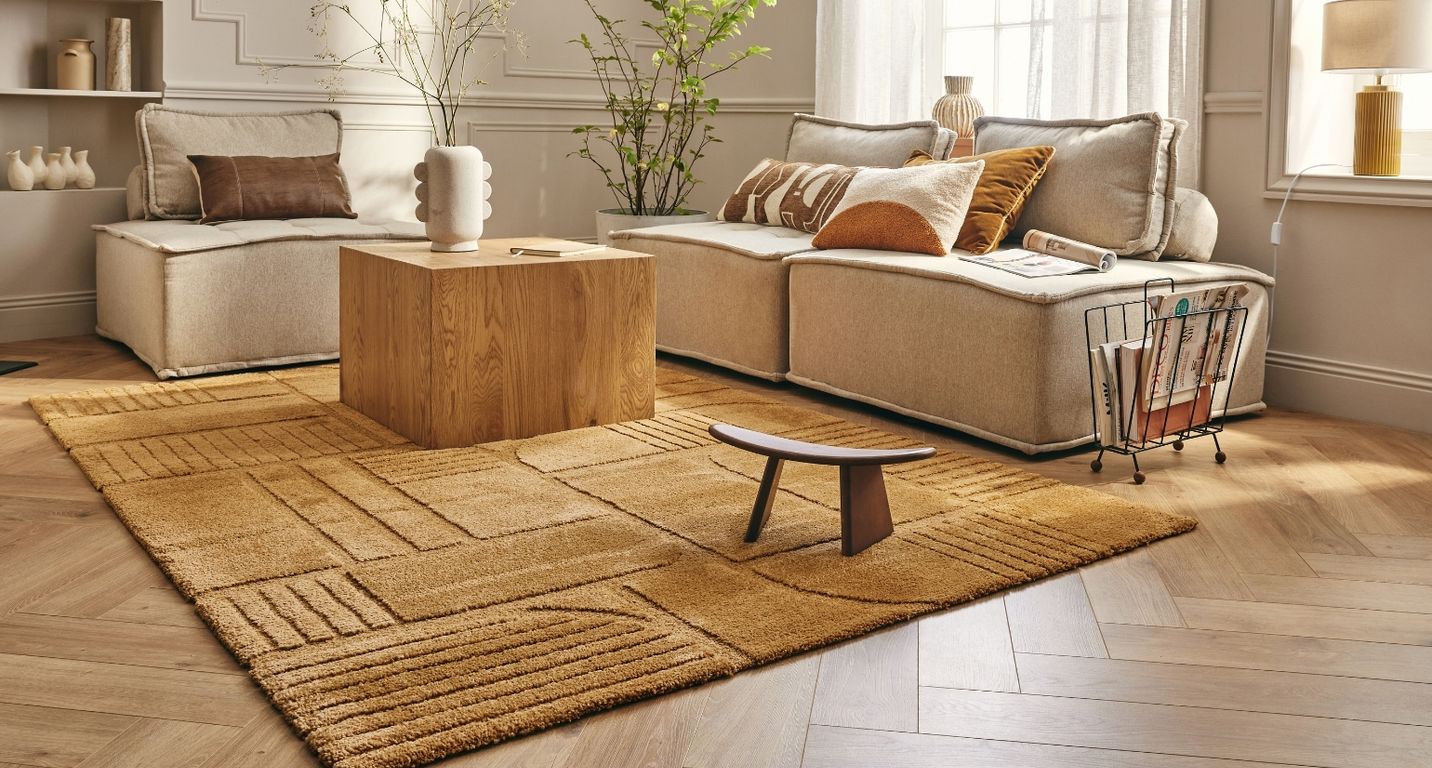Tapis GROUND  , géométrique  Curry